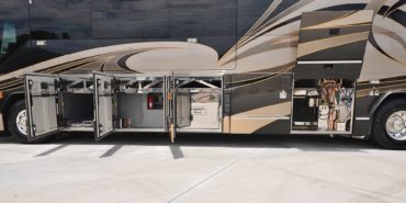 2006 Elegant Lady 7187-B exterior entry side undercarriage bays of motorcoach