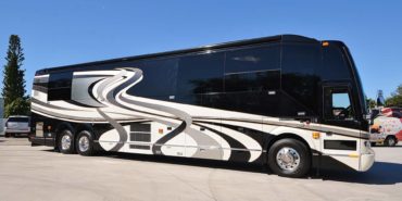2008 Elegant Lady 889-C exterior entry side view of motorcoach on the lot