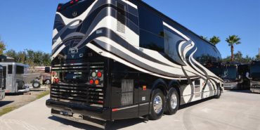 2008 Elegant Lady 889-C exterior entry side rear view of motorcoach on the lot