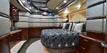 2012 Elegant Lady #7182 motorcoach interior view of bedroom