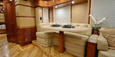 2011 Liberty Coach #5403-A motorcoach interior front look view of breakfast bar