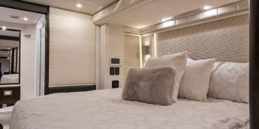 2021 Emerald #M5375 coach interior look back view of bedroom