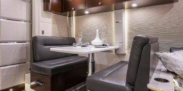 2021 Emerald #M5375 coach interior back look view of dining area