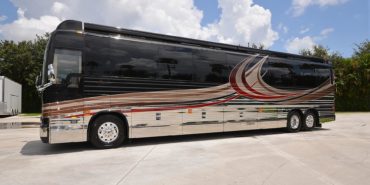2017 Emerald #M5378 exterior driver side view of motorcoach on the lot