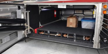 2017 Emerald #M5378 exterior entry side undercarriage bays of motorcoach