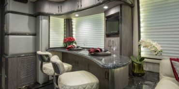 2014 Liberty Coach motorcoach interior view of breakfast bar