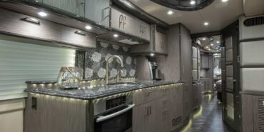 2014 Liberty Coach motorcoach interior view of galley area