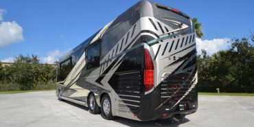 2022 Newell P50 #5391 exterior driver rear view of motorcoach on the lot