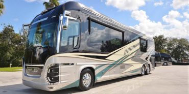 2022 Newell P50 #5391 exterior driver side view of motorcoach on the lot